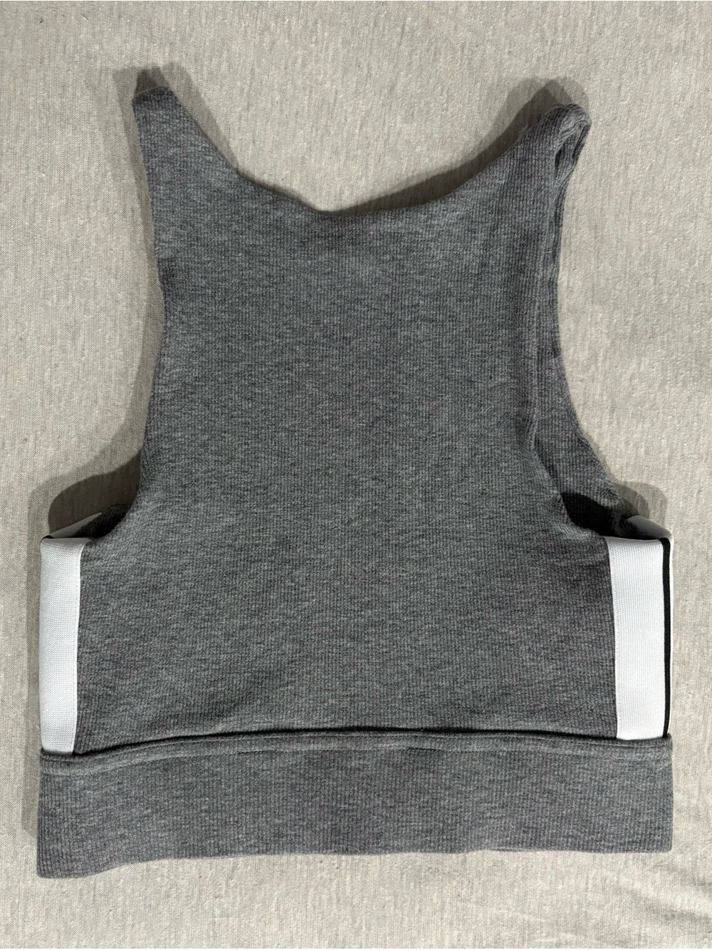 Palm Angels Charcoal Grey Cropped Tank with White Panels - Picture 2 of 4